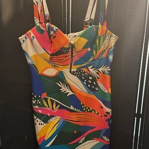 Fashion Nova Colorful Abstract Midi Dress